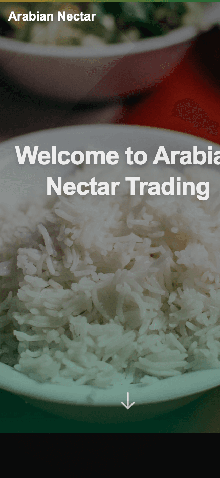 Arabian Nectar mobile website screenshot