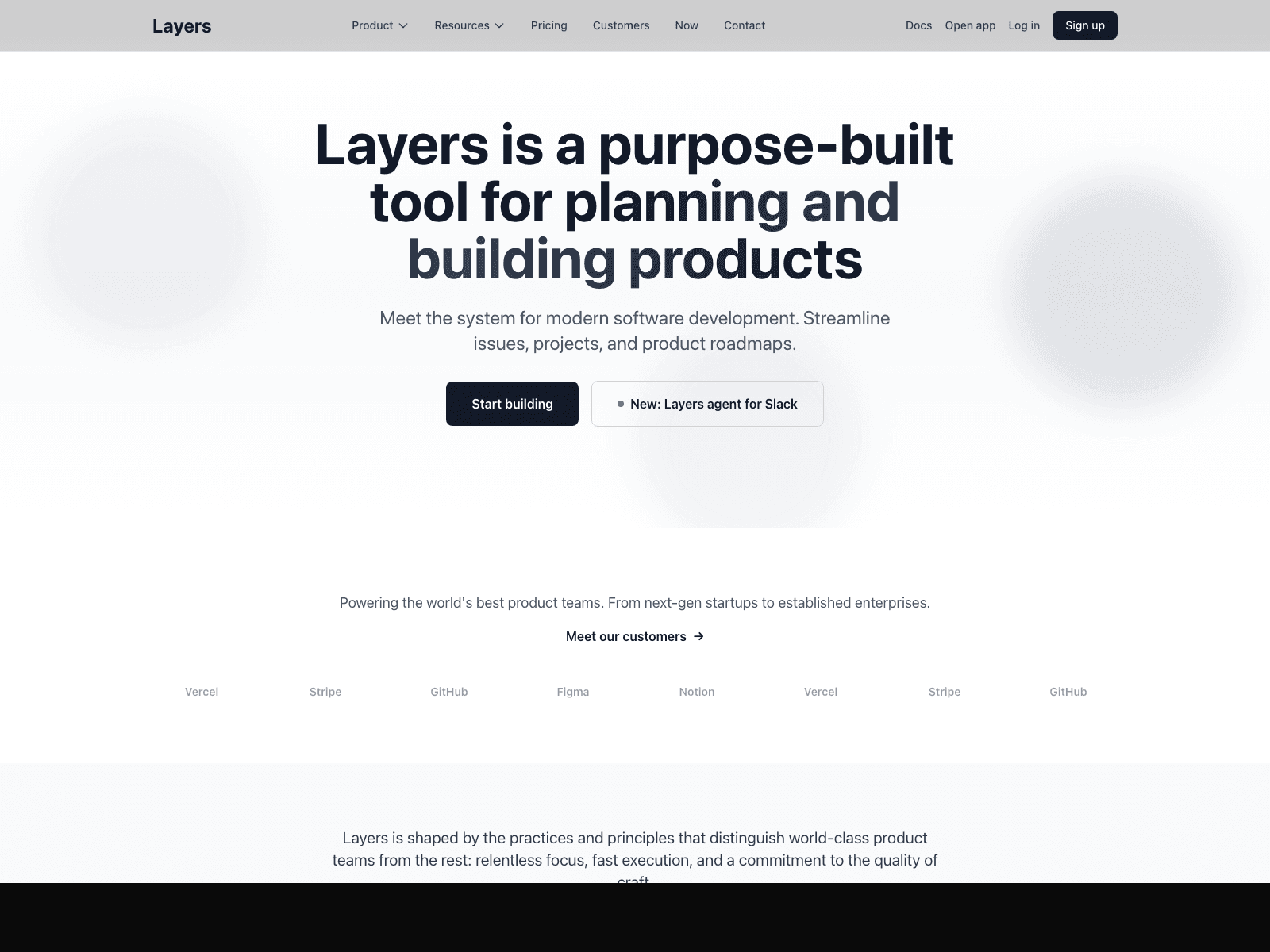 Layers desktop website screenshot