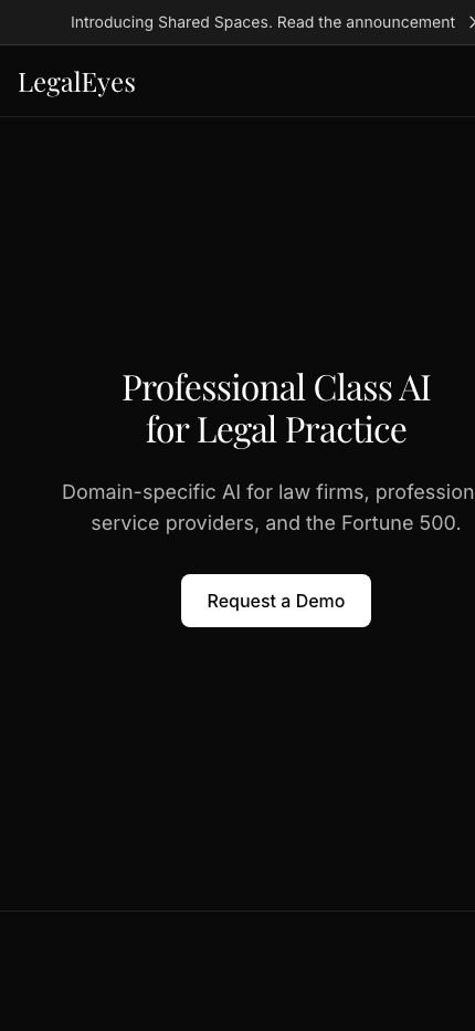 LegalEyes mobile website screenshot