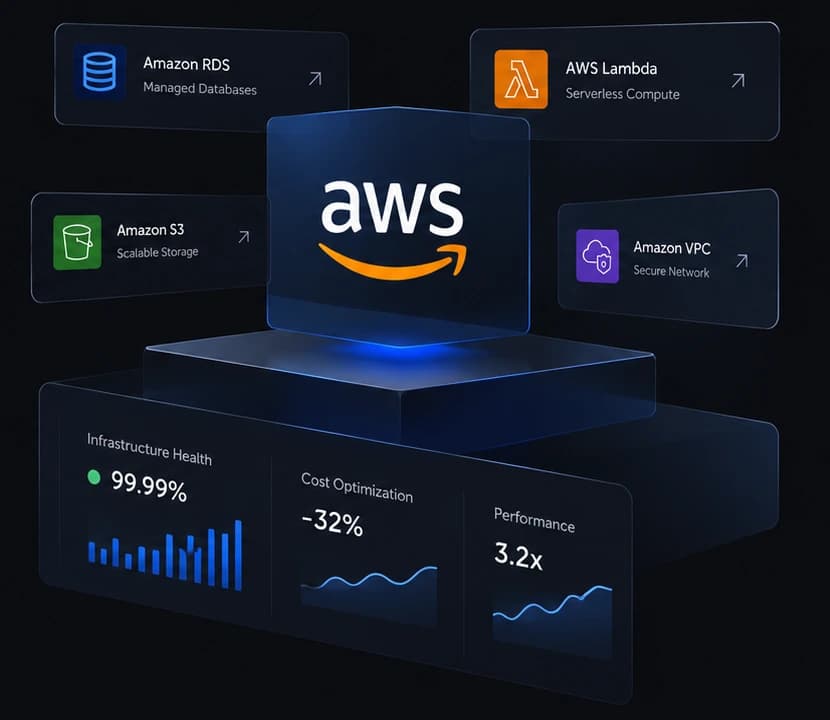 AWS services connected to a scalable cloud architecture