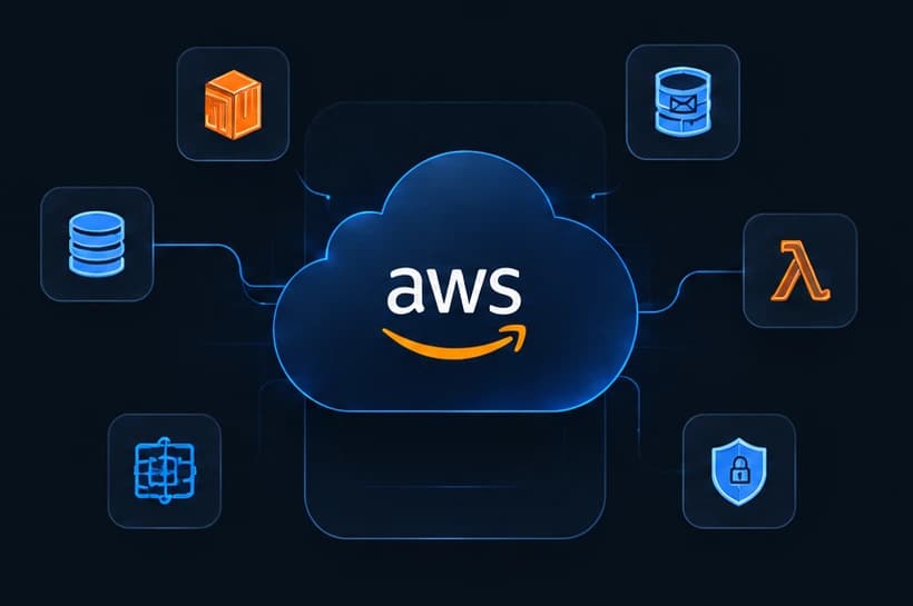 AWS services connected to a scalable cloud architecture