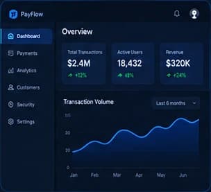 Fintech application dashboard concept