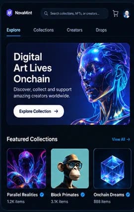 NFT Marketplace interface concept