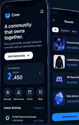 Tokenized Community App interface concept