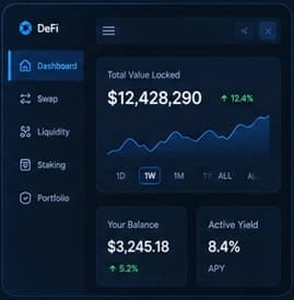 DeFi Platform interface concept