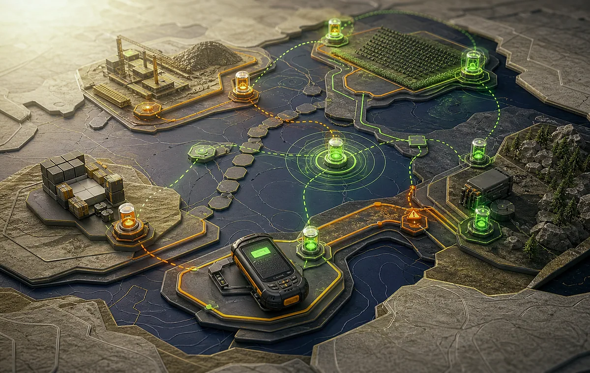Original conceptual artwork for Accessible City Navigation App with Community-Verified Routes, showing route planning, barrier reporting, and confidence updates without depicting a real client interface